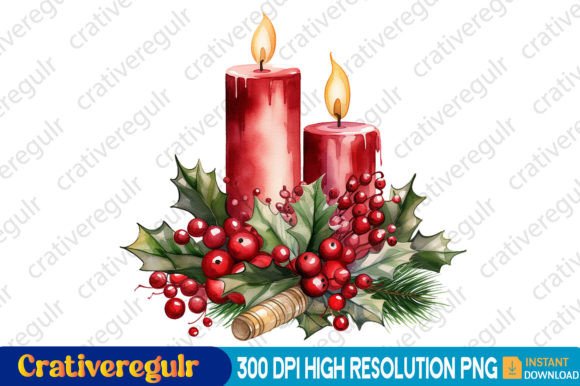 A Festive Review: Christmas Candles Clipart for Brand Graphics