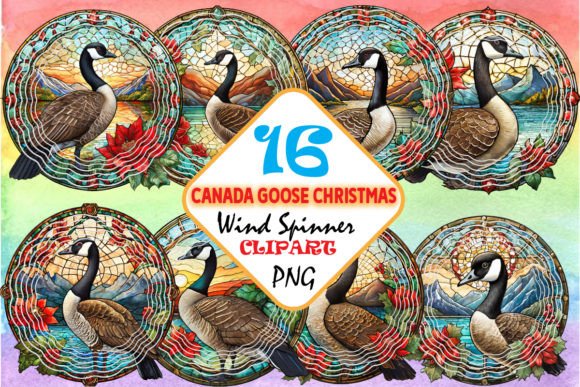 Canada Goose Christmas PNG Wind Spinner Graphics for Illustrations