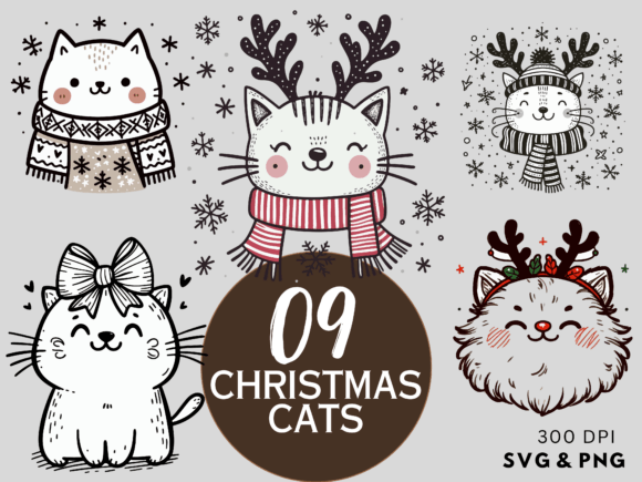 Christmas Cats SVG PNG: A Festive Graphic Design Asset