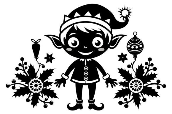 Christmas Elf Vector Silhouette: A Festive Design