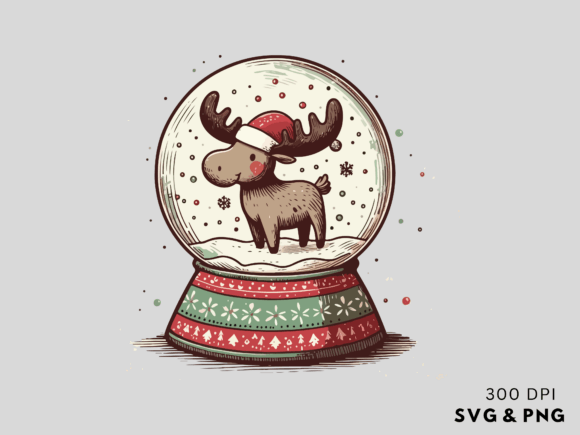 Funny Christmas Moose Graphics: A Festive Illustration for Local Brands