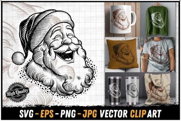 Laughing Santa Graphic: A Versatile Holiday Illustration for Publishers